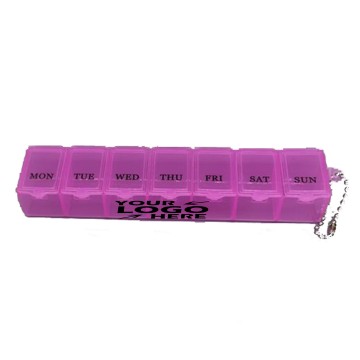 Weekly Pill Box Medication Reminder 7 Day Tablet Case with Chain